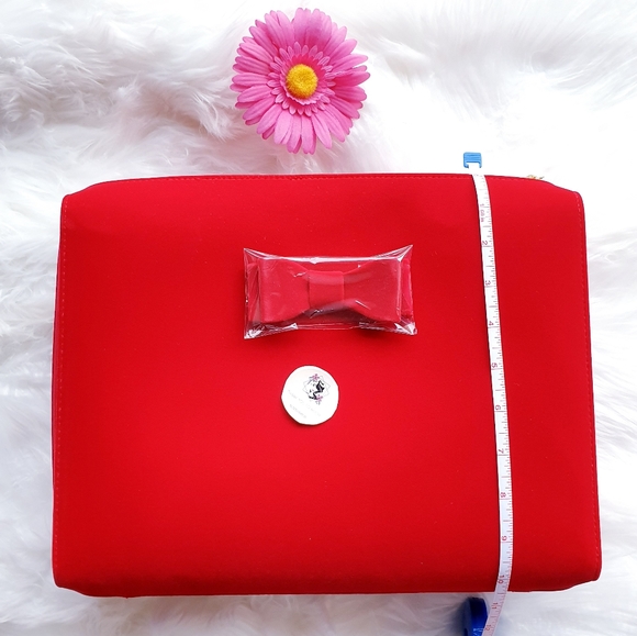 Estee Lauder Makeup Cosmetic Bag TRAIN CASE RED - Picture 4 of 13